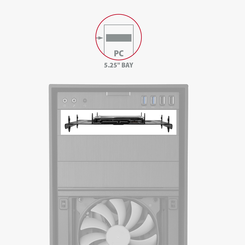 Instalace rámečku RHD-435 do 5.25” pozice PC skříně