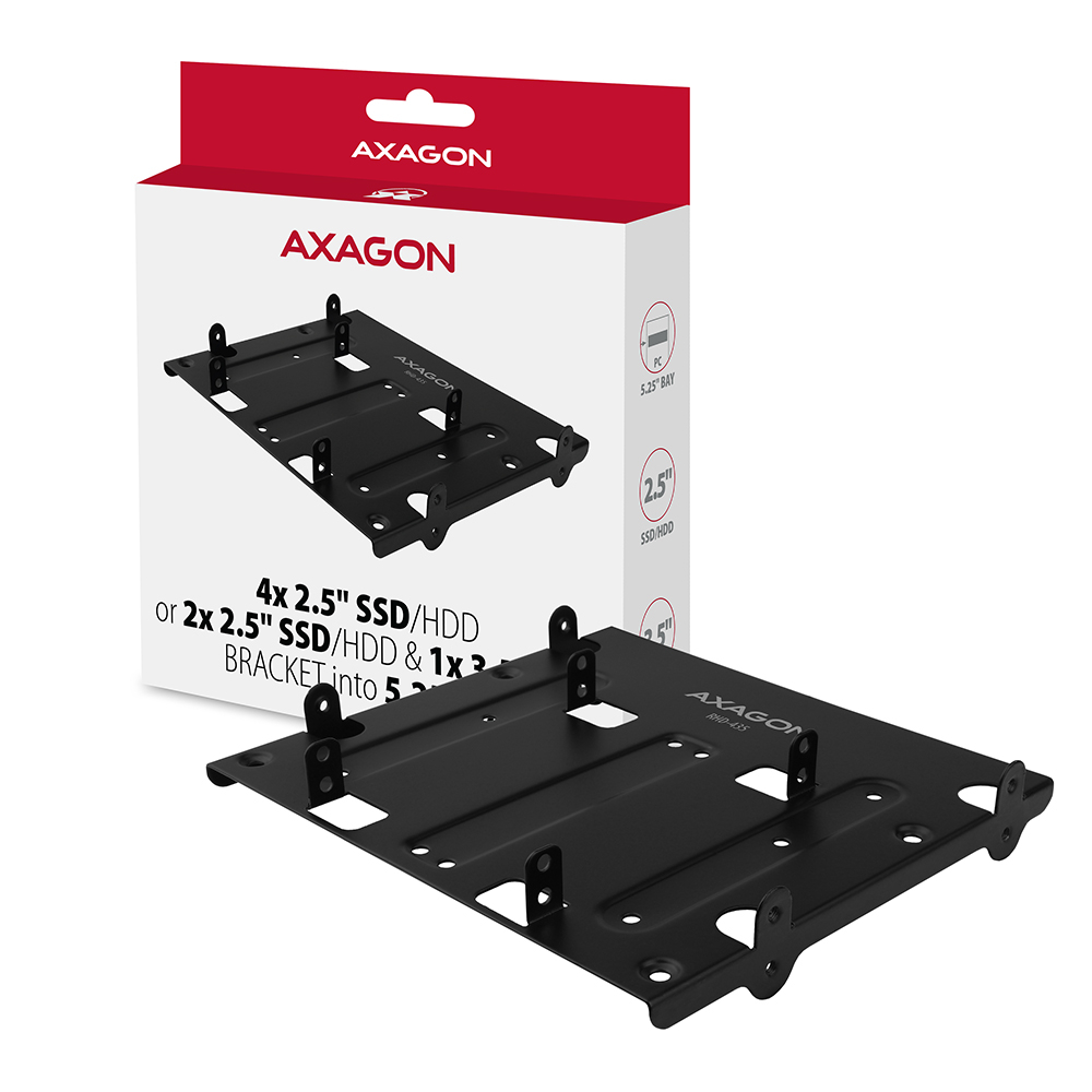 Balení AXAGON RHD-435 s rámečkem a příslušenstvím