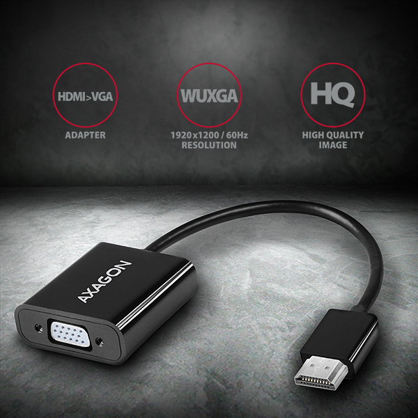 AXAGON RVH-VGAN – HDMI na VGA adaptér s podporou WUXGA rozlišení