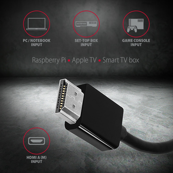 HDMI vstup adaptéru RVH-VGAN pro připojení k PC, set-top boxu nebo herní konzoli